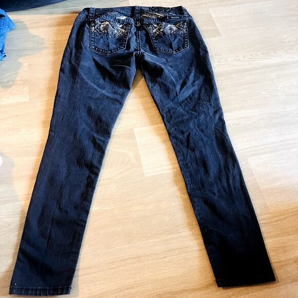 Miss Me Black Mid Rise Easy Skinny Jeans Size 29 - Picture 3 of 4